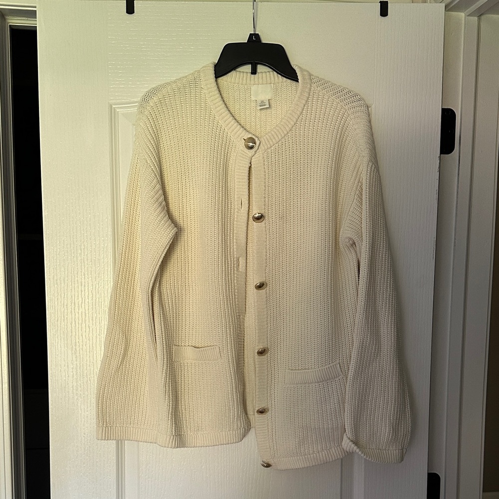 Cream Sweater Cardigan